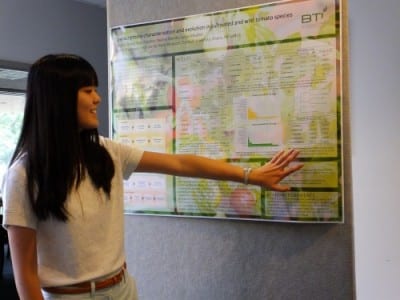 BTI intern presenting her research poster
