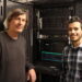 BTI’s Lukas Mueller and Nicolas Morales in the Institute’s server room.