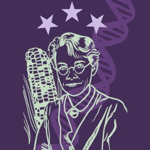 Illustration of a scientist with glasses and a lab coat, representing recognition for scientific advocacy and leadership at the Boyce Thompson Institute.