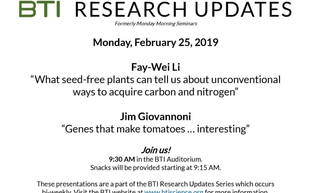 BTI Research Update: Fay-Wei Li and Jim Giovannoni