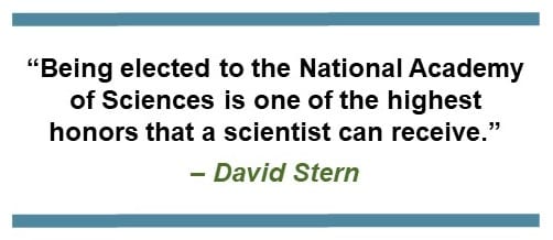 “Being elected to the National Academy of Sciences is one of the highest honors that a scientist can receive,” David Stern. 