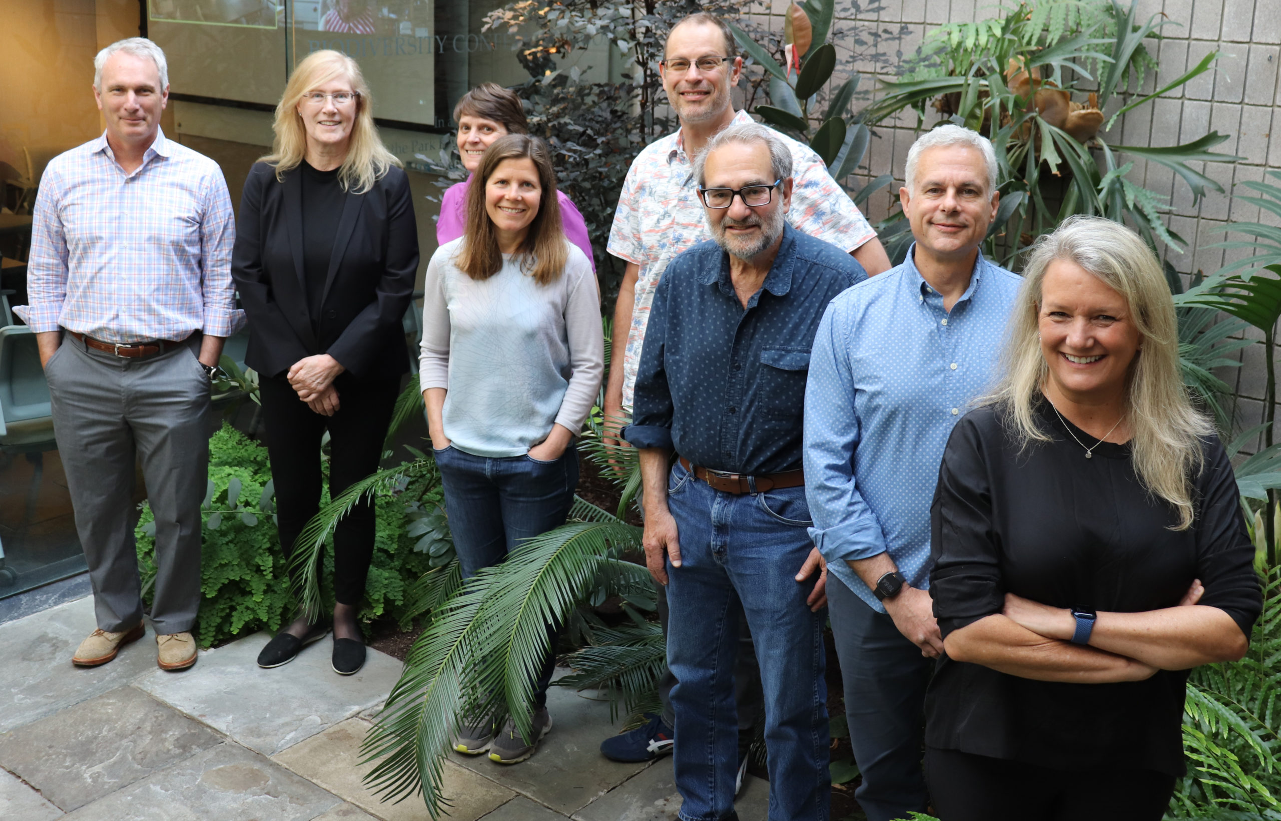 2022 Scientific Advisory Board members standing in BTI's atrium